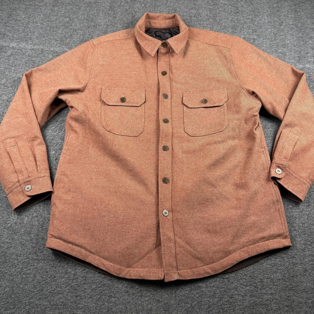 Pendleton Jacket Mens XL Brown Quilted Wool Lined Button Shirt Outdoor Workwear